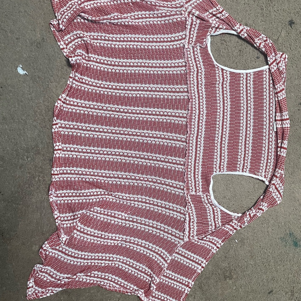 American Rag Red and White Patterned Jacket